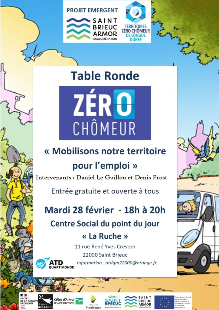 Affiche Table Ronde Zéro Chômeur