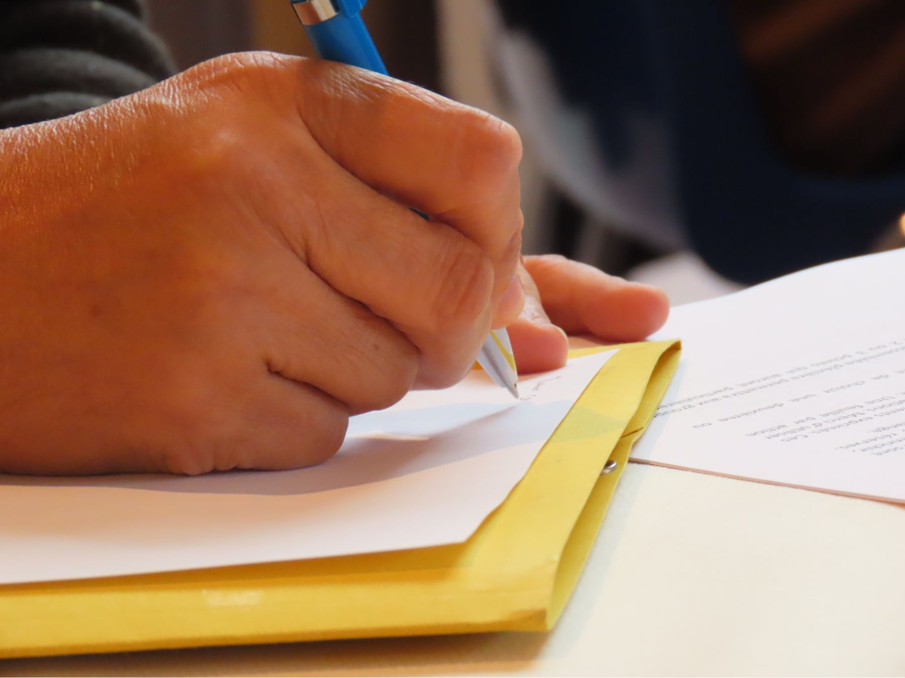 Notes durant une réunion